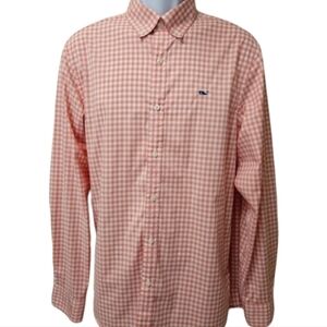 Vineyard Vines Mens Performance Clasic Fit  Nylon Gingham Shirt Size Medium
